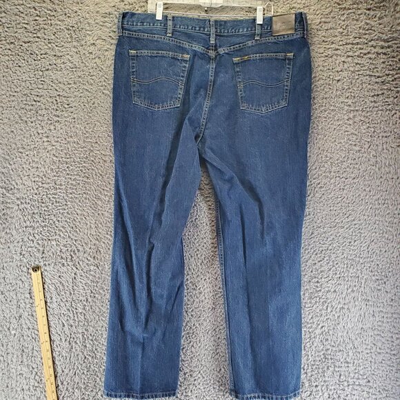 Lee Jeans Mens 42x32 Blue Relaxed Fit Cotton Denim Classic Style - Picture 11 of 12